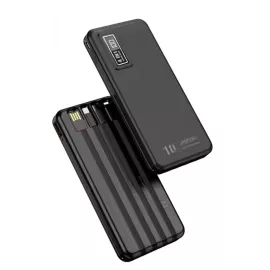 باور بانك بسعة 10000mAh شحن سريع 22.5W مع 4 كابلات مدمجة وشاشة رقمية ASPOR A300PD