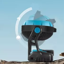 مروحة محمولة تعمل بالشحن مع إضاءة LED