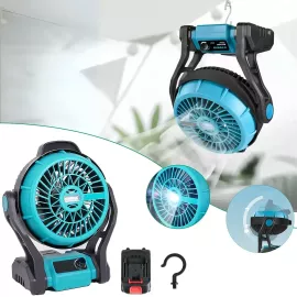 مروحة محمولة تعمل بالشحن مع إضاءة LED