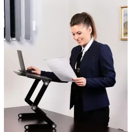 طاولة لابتوب قابلة للطي مع مروحتين USB للتبريد