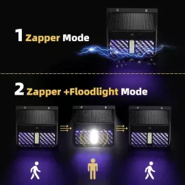 صاعق ناموس 2 في 1 مصباح كشاف يعمل بالطاقة الشمسية مع جهاز قتل الحشرات المدمج