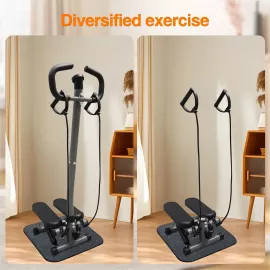 جهاز تمارين صعود الدرج مع أحزمة مقاومة ومقبض شاشة LCD يتحمل حتى 150 كجم