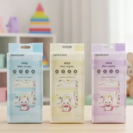 مجموعة مناديل مبللة لطيفة وخالية من العطور – 8 رزم (64 منديل)