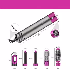 مصفف شعر 5 في 1 متعدد الوظائف تمليس تجعيد تجفيف وتدليك