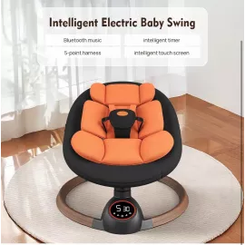 كرسي هزاز وأرجوحة أطفال كهربائية مع بلوتوث وألحان مدمجة