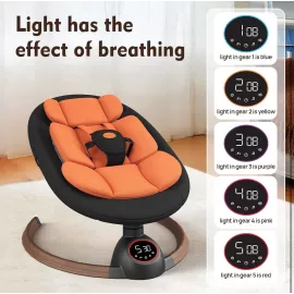 كرسي هزاز وأرجوحة أطفال كهربائية مع بلوتوث وألحان مدمجة