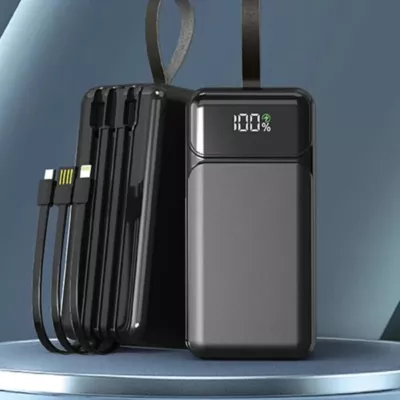 باور بانك 50000 مللي أمبير ASPOR A319 – شحن سريع 22.5 واط + 3 كابلات مدمجة + شاشة LED