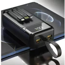 باور بانك 50000 مللي أمبير ASPOR A319 – شحن سريع 22.5 واط + 3 كابلات مدمجة + شاشة LED