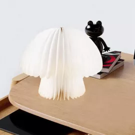 مصباح على شكل فطر مصباح ورقي قابل للطي مع USB