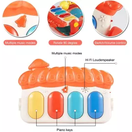سجادة ألعاب موسيقية مع بيانو وألعاب معلقة للأطفال