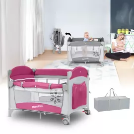 سرير أطفال قابل للطي بعجلات من فيذر