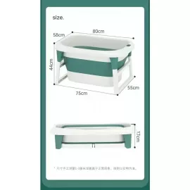 حوض استحمام محمول قابل للطي للأطفال مع شاشة عرض رقمية لدرجة الحرارة