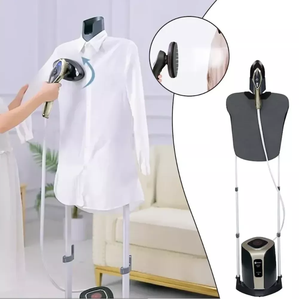 مكواة بخار عمودية سايونا 2500 واط مع طاولة كي مدمجة وشاشة ذكية